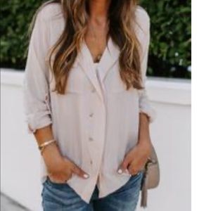 Button up shimmer top